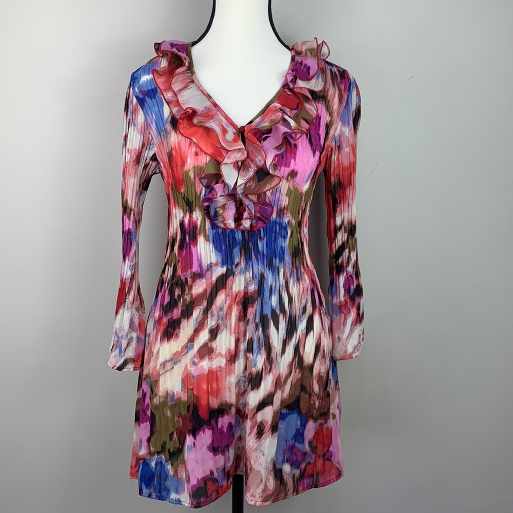 Sunny Leigh Red and Pink Ruffled Sailor Collar Blouse - Picture 5 of 8